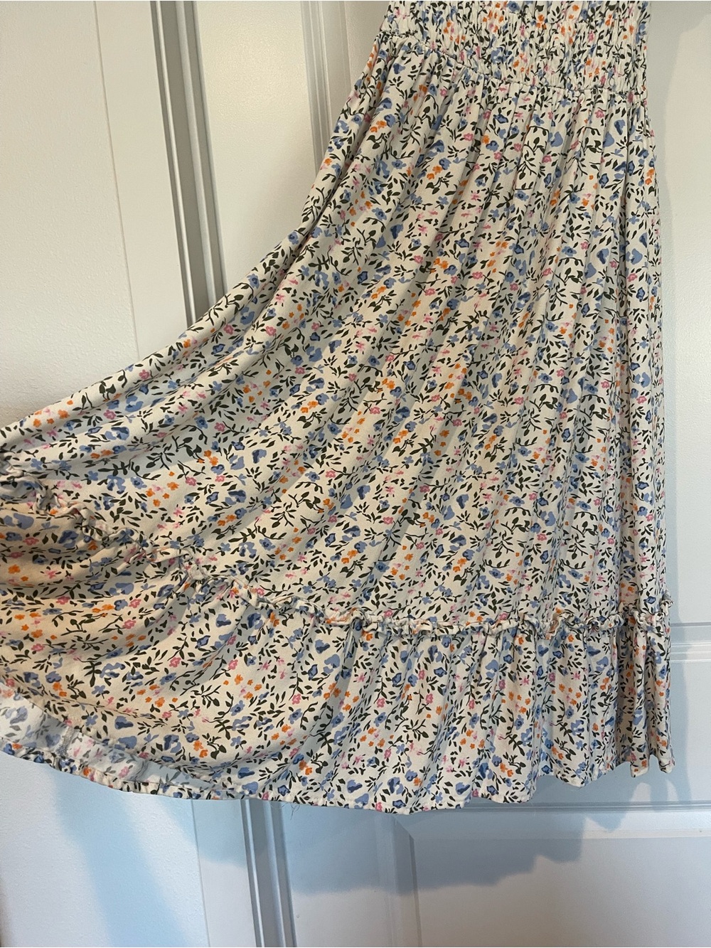 Jessica Simpson Girls Cream Dress with Blue and Peach Floral Print XL (14/16) - Picture 2 of 12